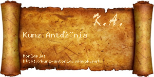 Kunz Antónia névjegykártya